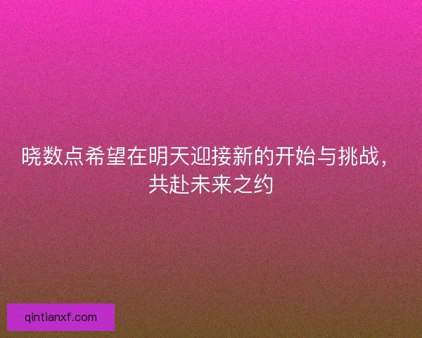 晓数点希望在明天迎接新的开始与挑战，共赴未来之约