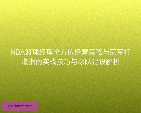 NBA篮球经理全方位经营策略与冠军打造指南实战技巧与球队建设解析