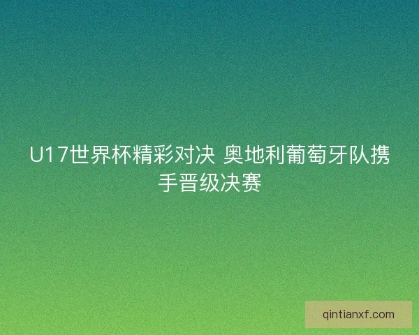 U17世界杯精彩对决 奥地利葡萄牙队携手晋级决赛 U17世界杯精彩对决 奥地利葡萄牙队携手晋级决赛